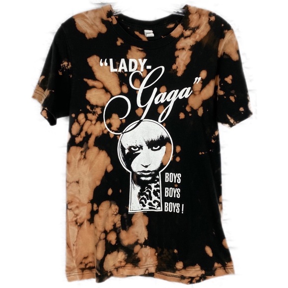 lady gaga Tops - Lady Gaga black bleached tee size small